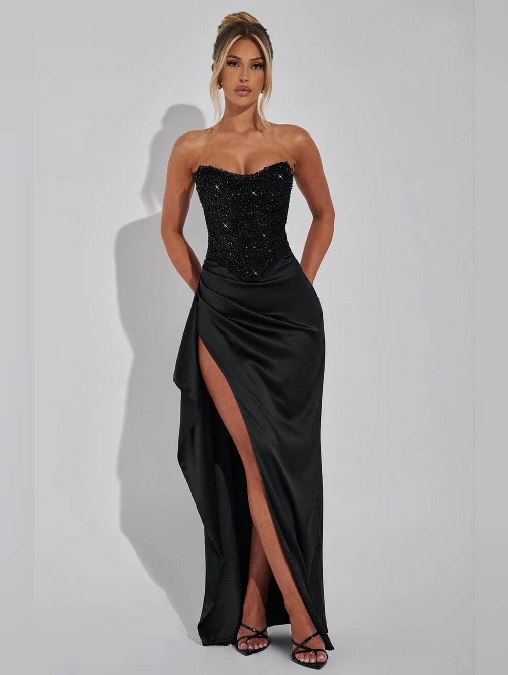 Vestido largo Emrielle - Negro Babyboo NWT $185
